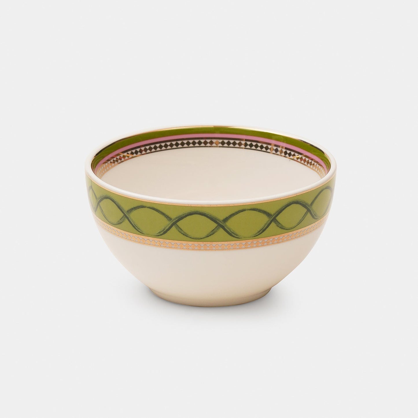 Set of 3 Red & Green Rosabay Print Platter & Bowls
