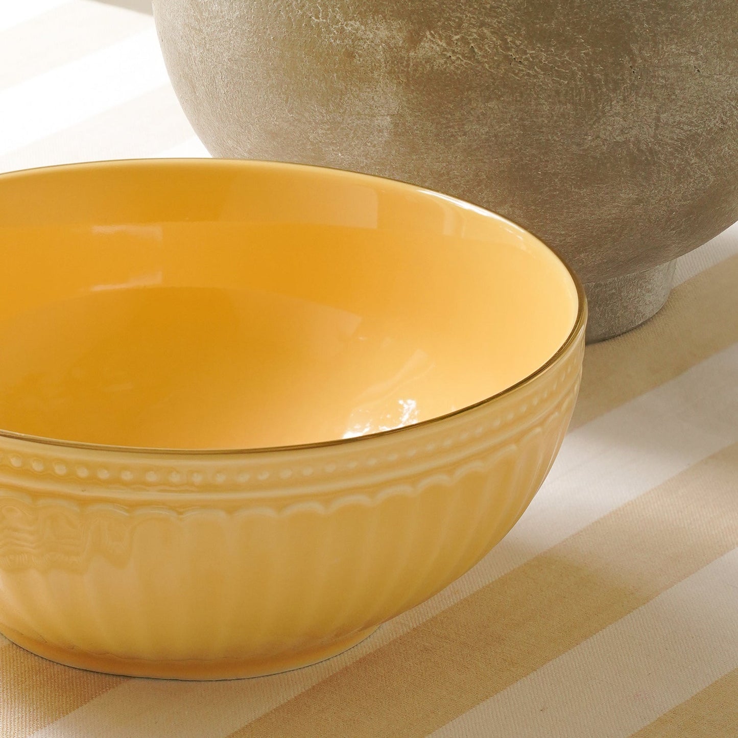 Yellow Ceramic Serving Bowl