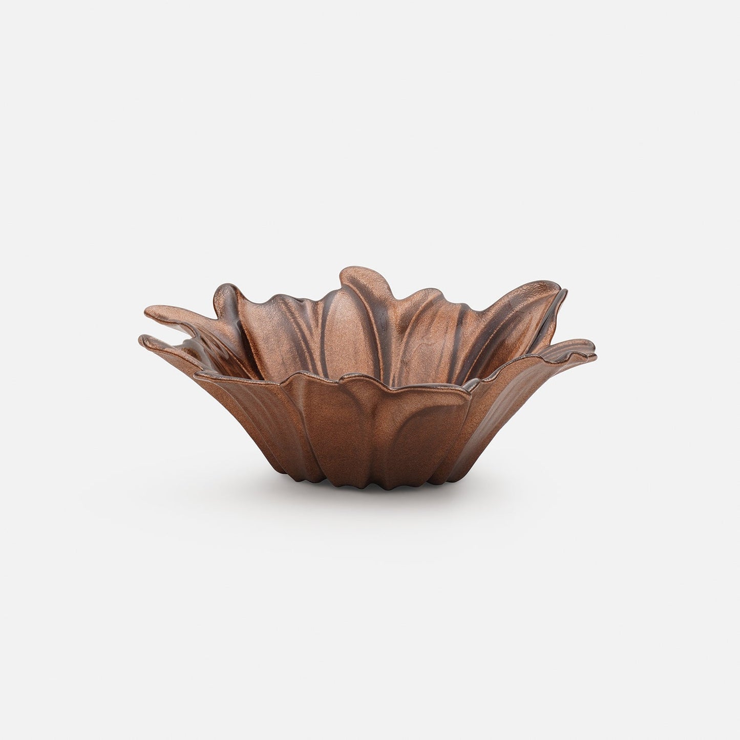 Brown Ombre Flower Shaped Serving Bowl - Large