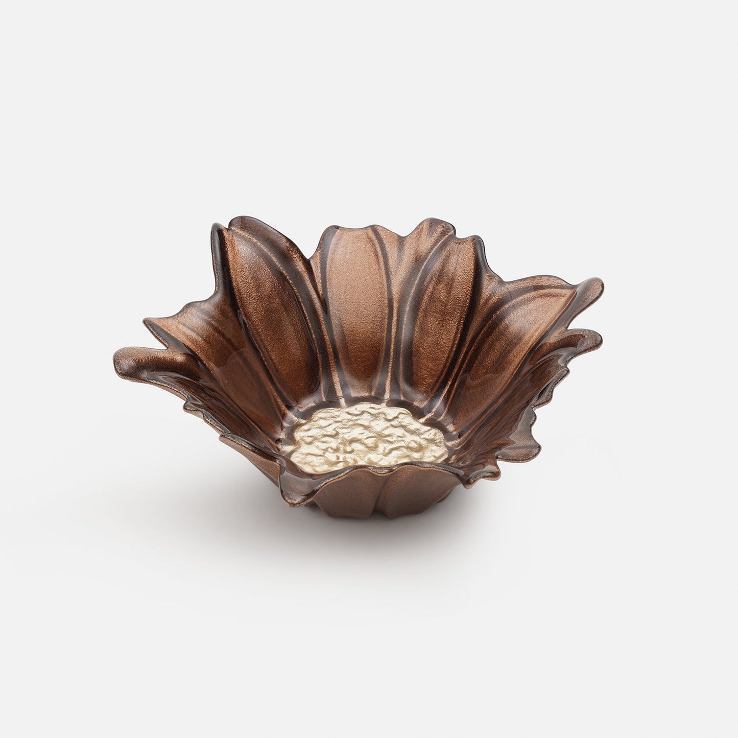 Brown Ombre Flower Shaped Serving Bowl - Large