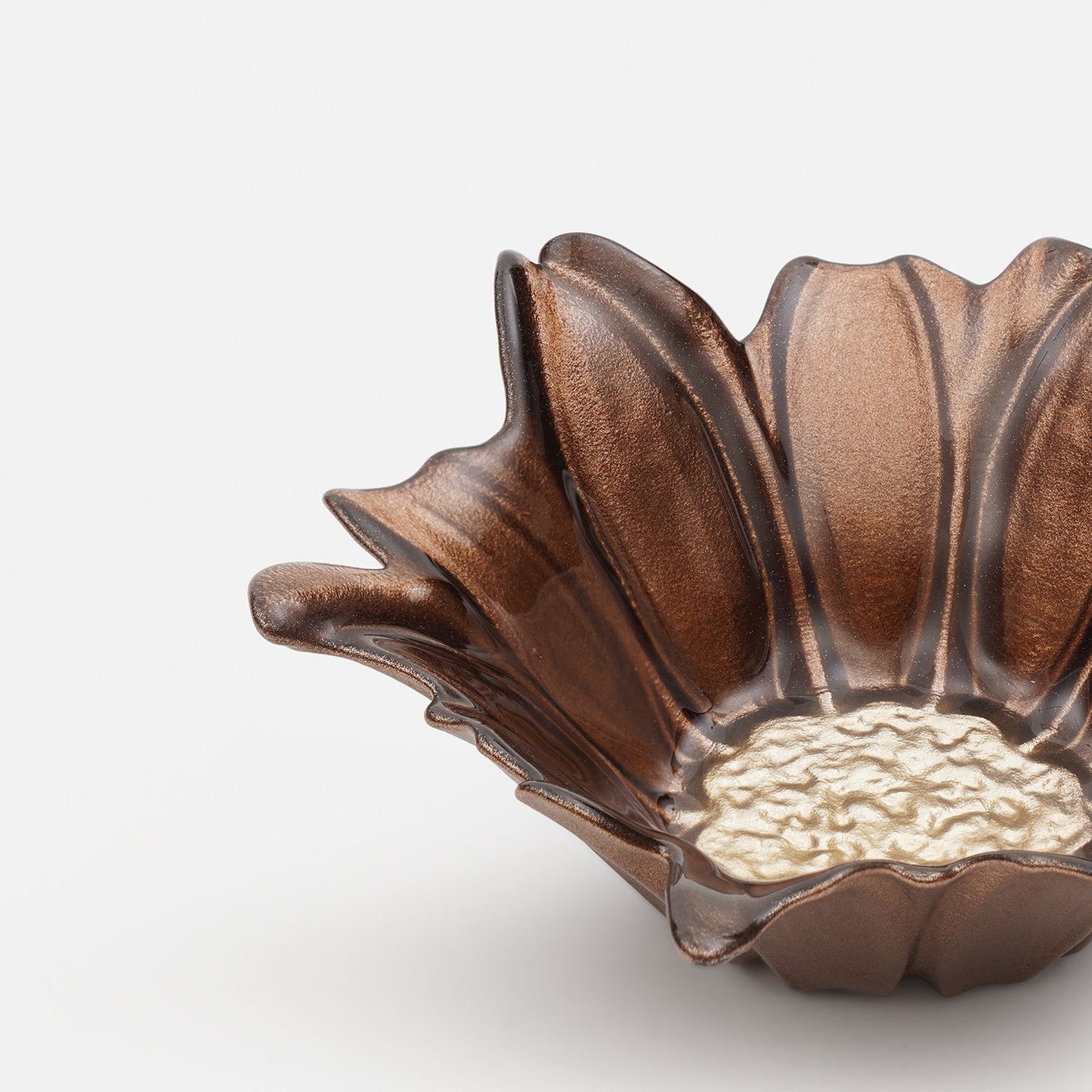 Brown Ombre Flower Shaped Serving Bowl - Large