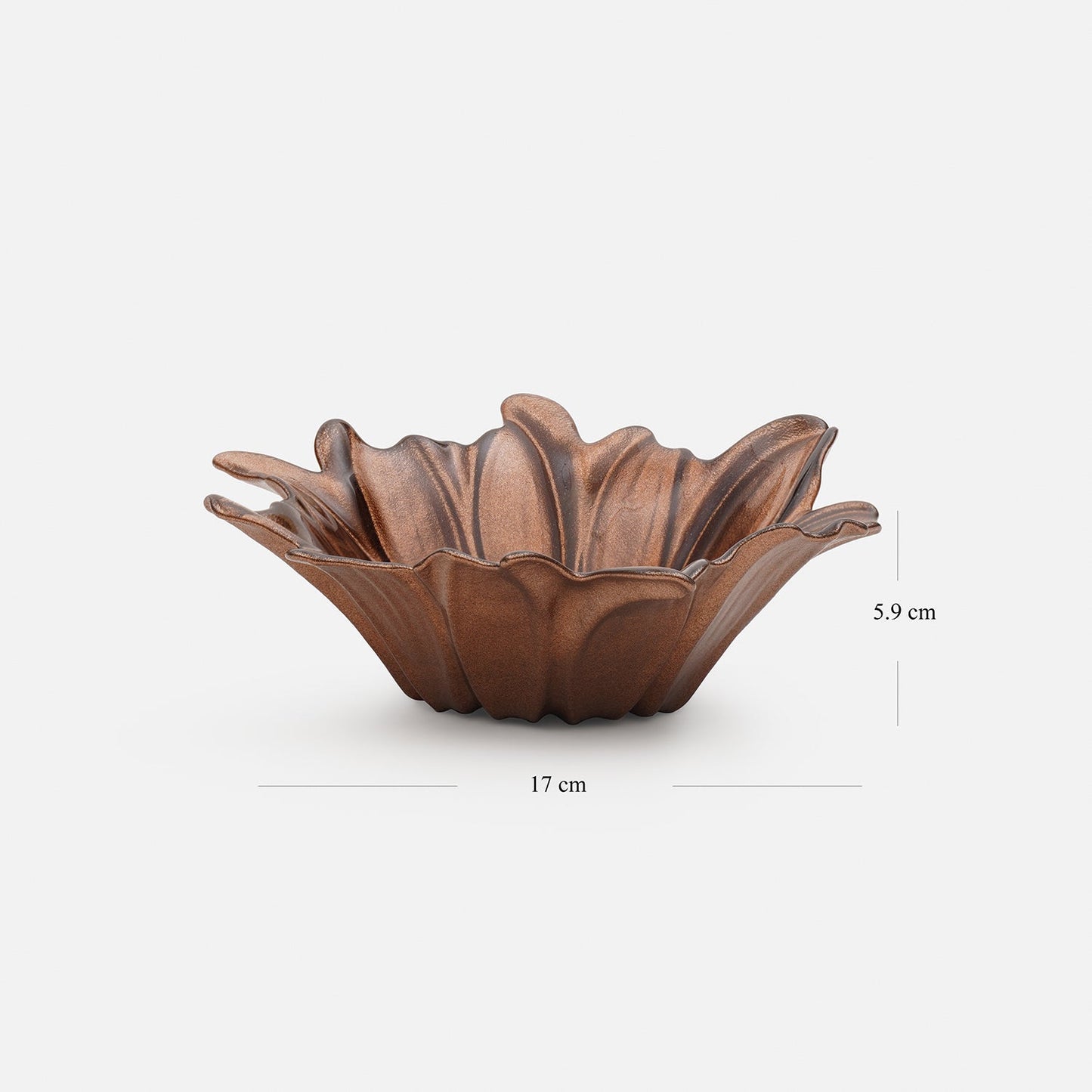 Brown Ombre Flower Shaped Serving Bowl - Large