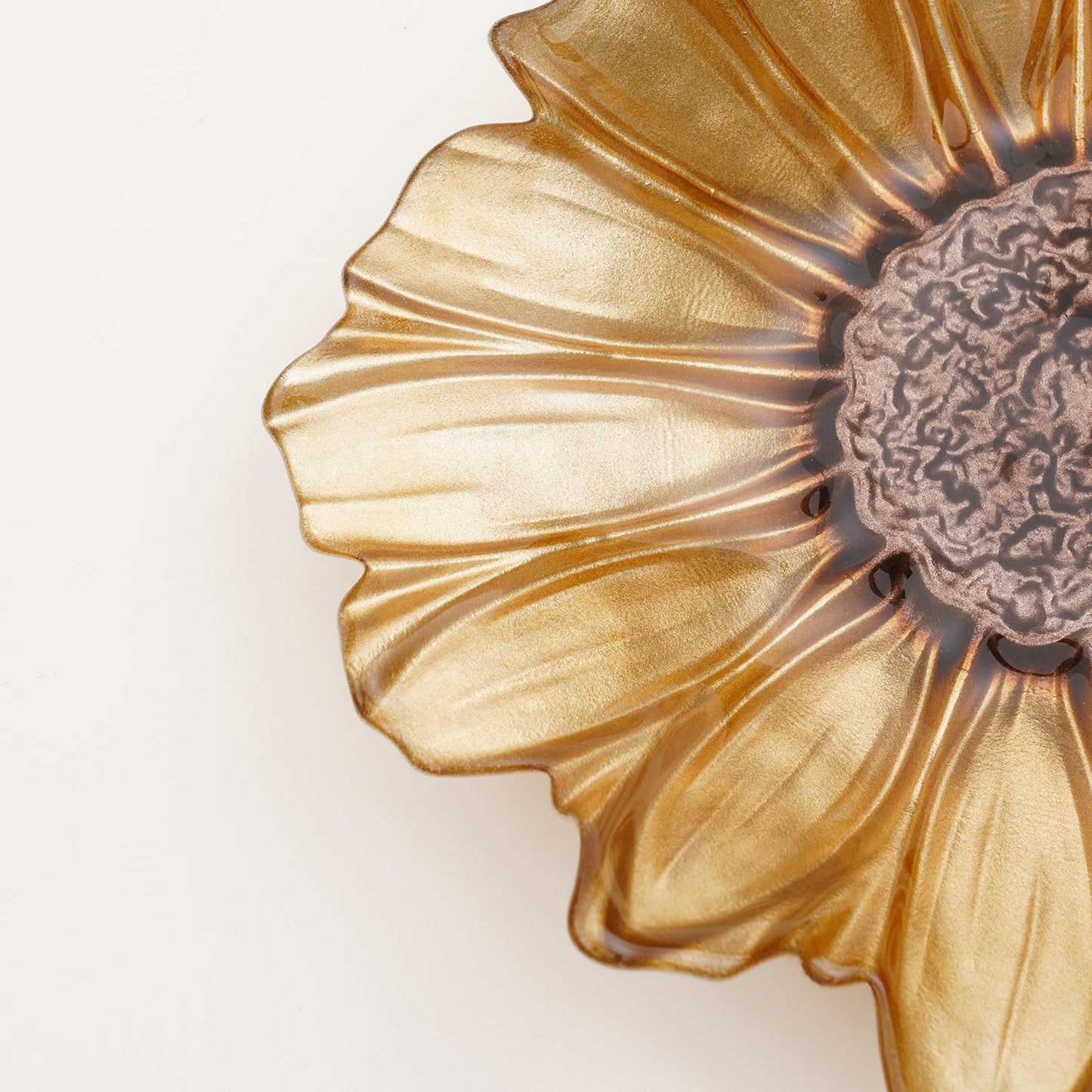 Gold & Brown Flower Serving Platter - Small
