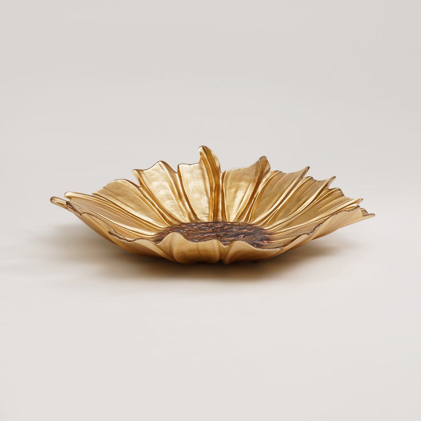 Gold & Brown Flower Serving Platter - Large