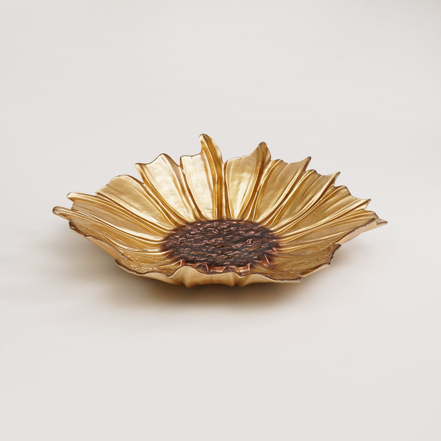 Gold & Brown Flower Serving Platter - Large