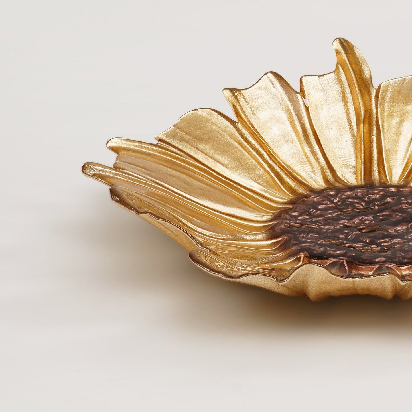 Gold & Brown Flower Serving Platter - Large