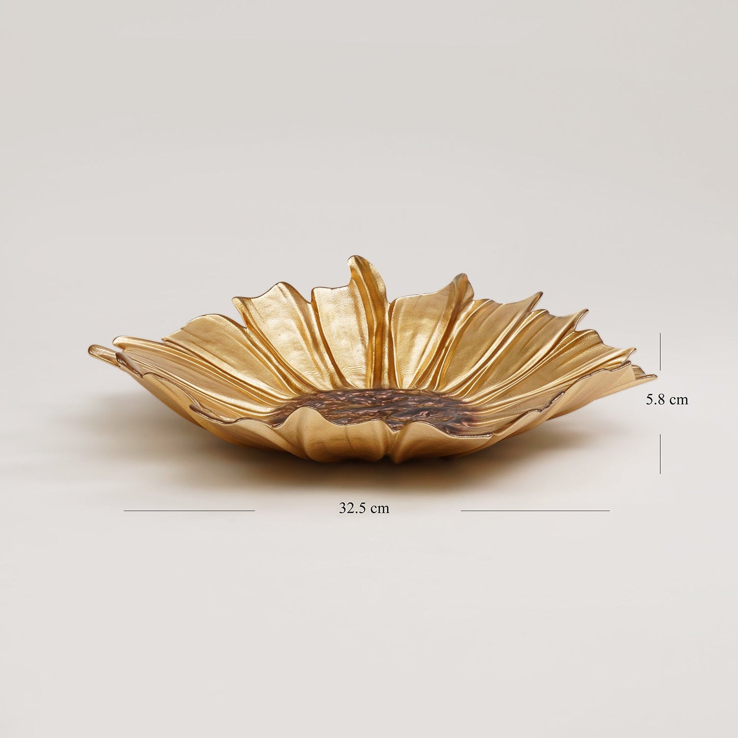 Gold & Brown Flower Serving Platter - Large