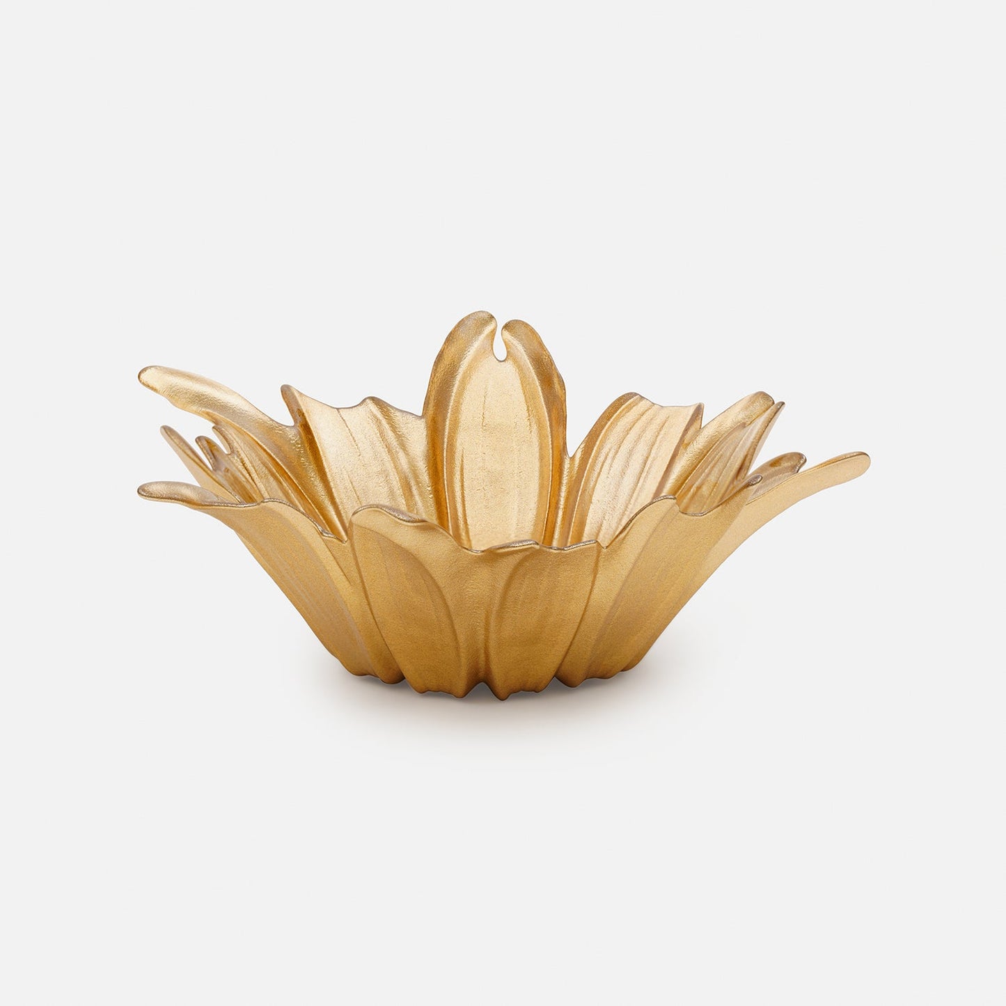 Gold & Brown Flower Deep Serving Bowl