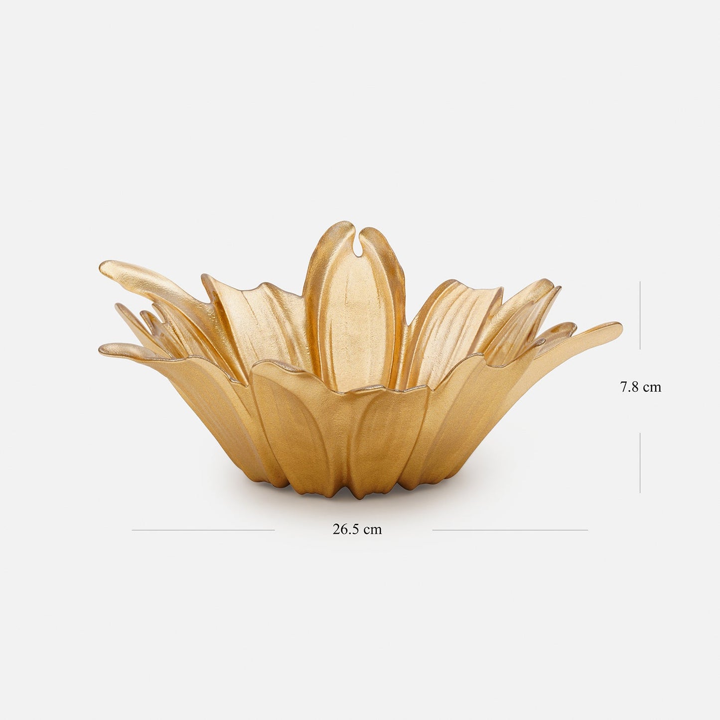 Gold & Brown Flower Deep Serving Bowl