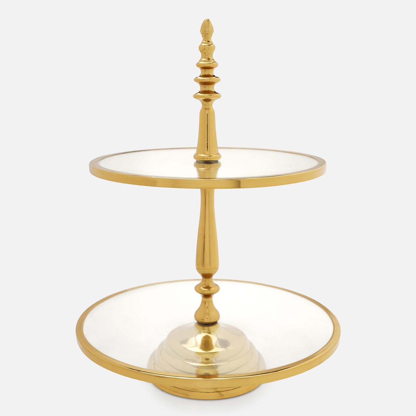 Gold 2 Tier Glass Cake Stand
