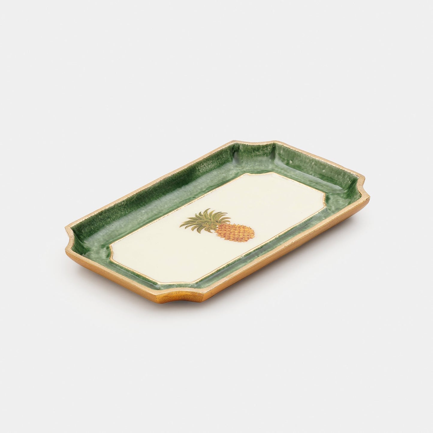 Green Pineapple Motif Platter - Small