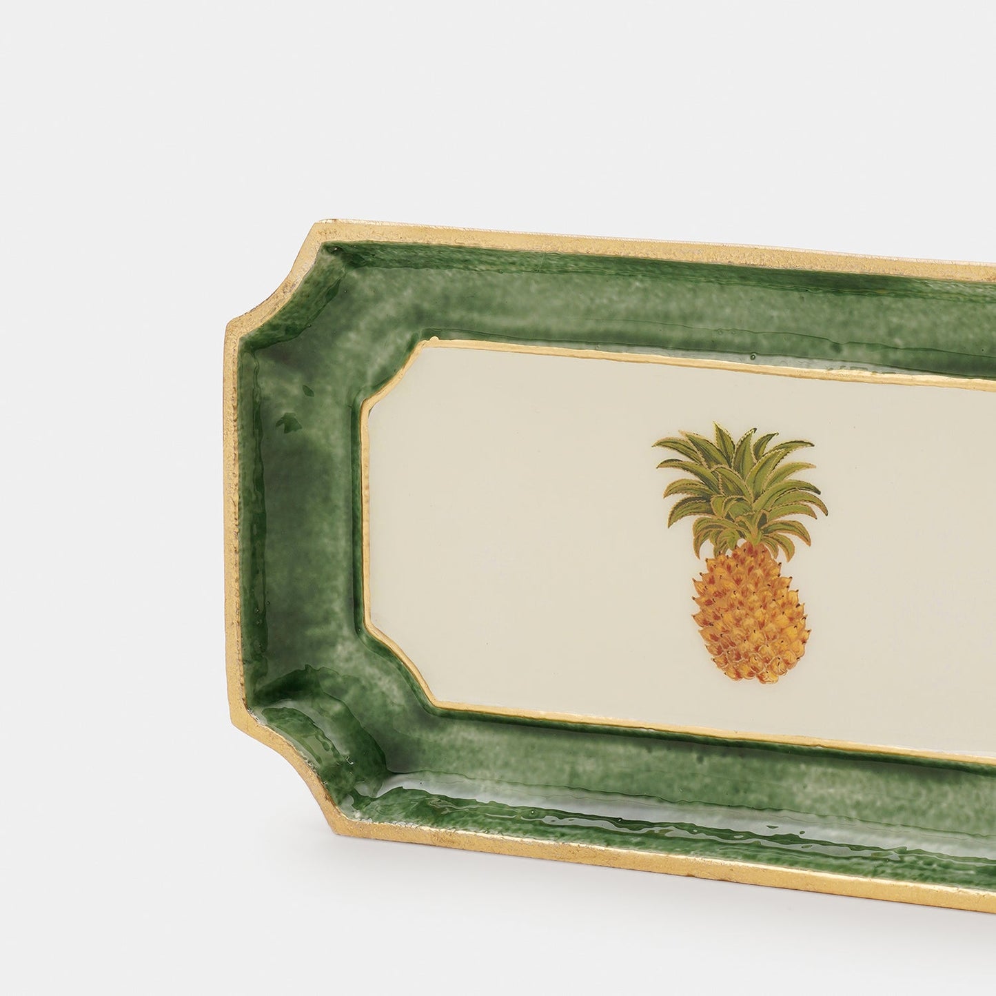 Green Pineapple Motif Platter - Small