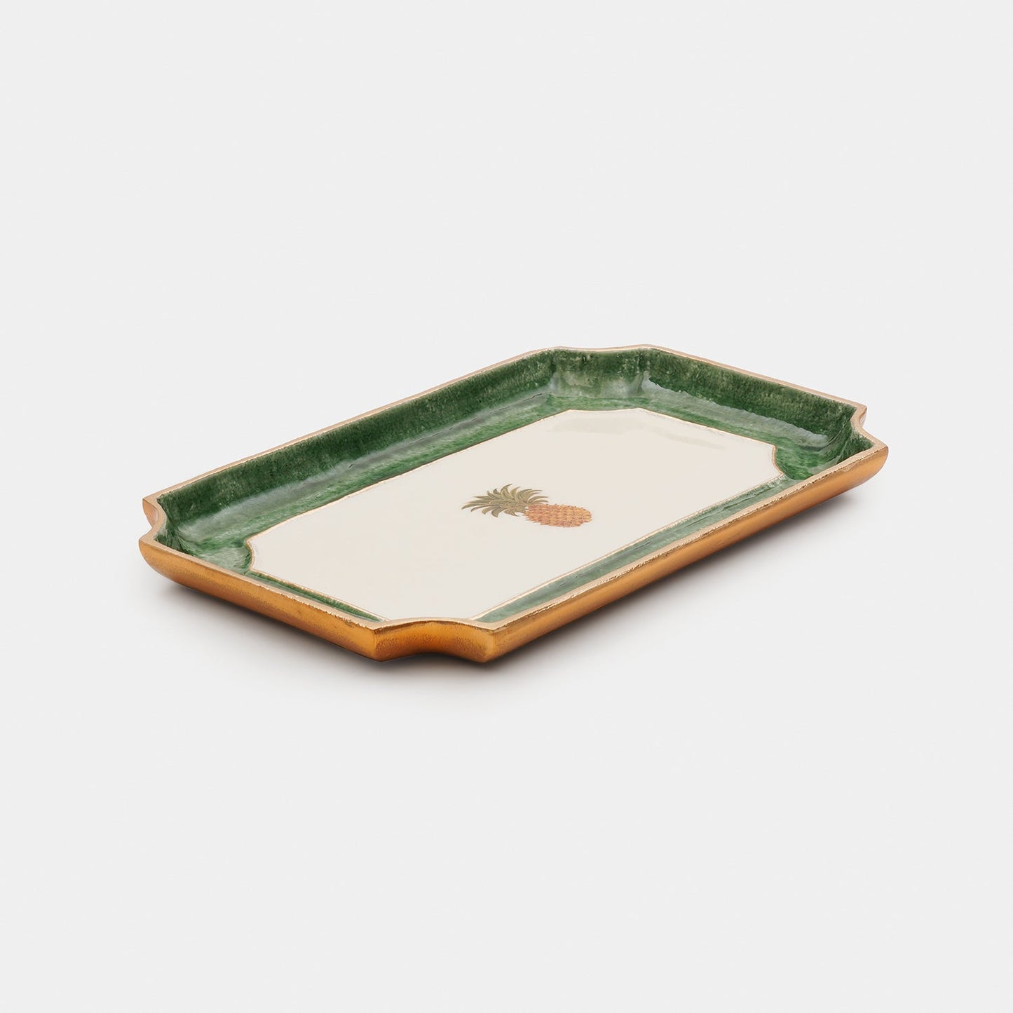Green Pineapple Motif Platter - Large
