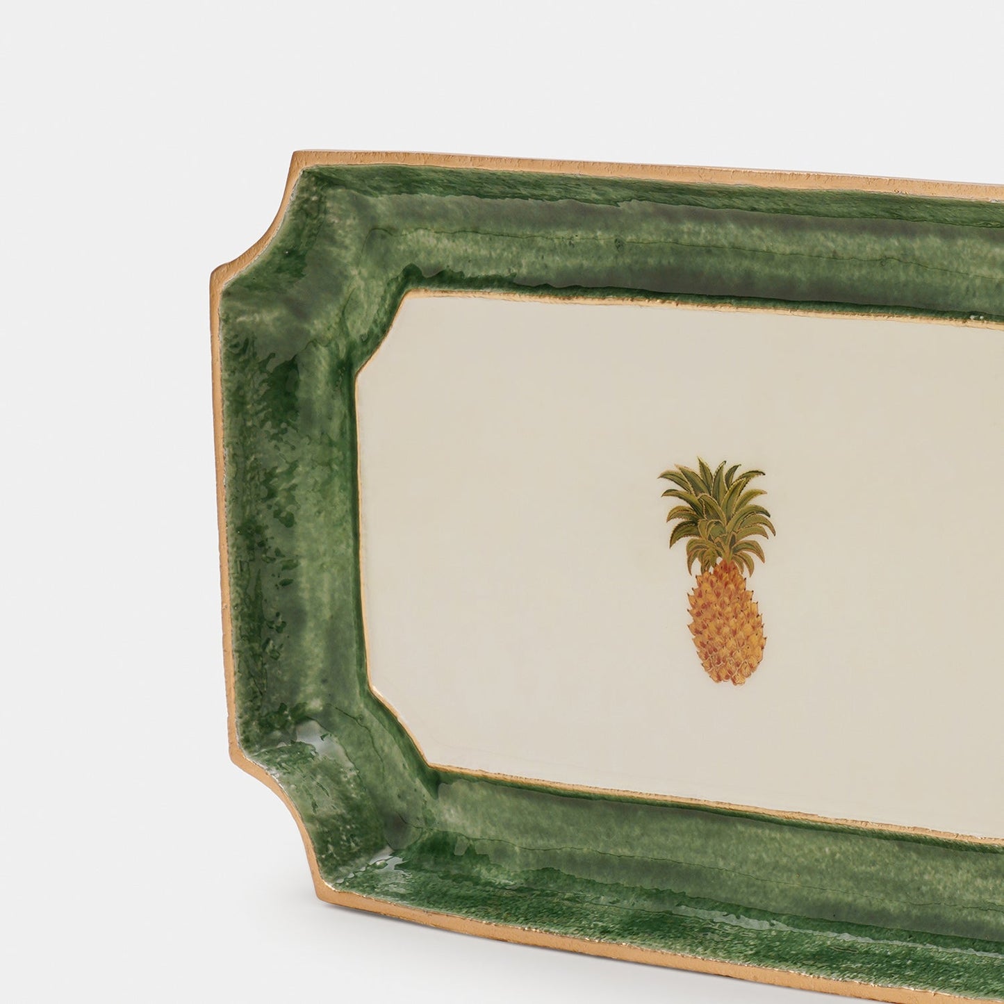 Green Pineapple Motif Platter - Large