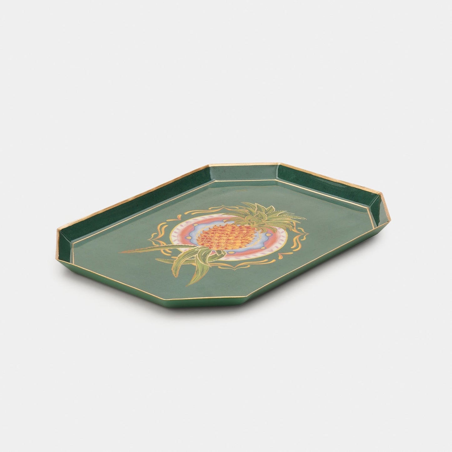 Green Pineapple Motif Platter - Large