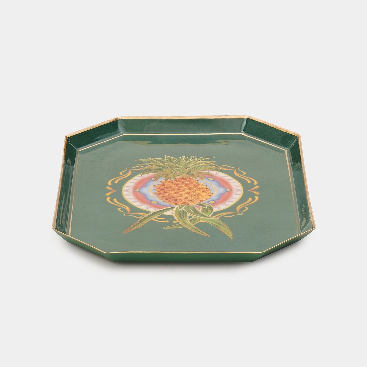 Green Pineapple Motif Platter - Large