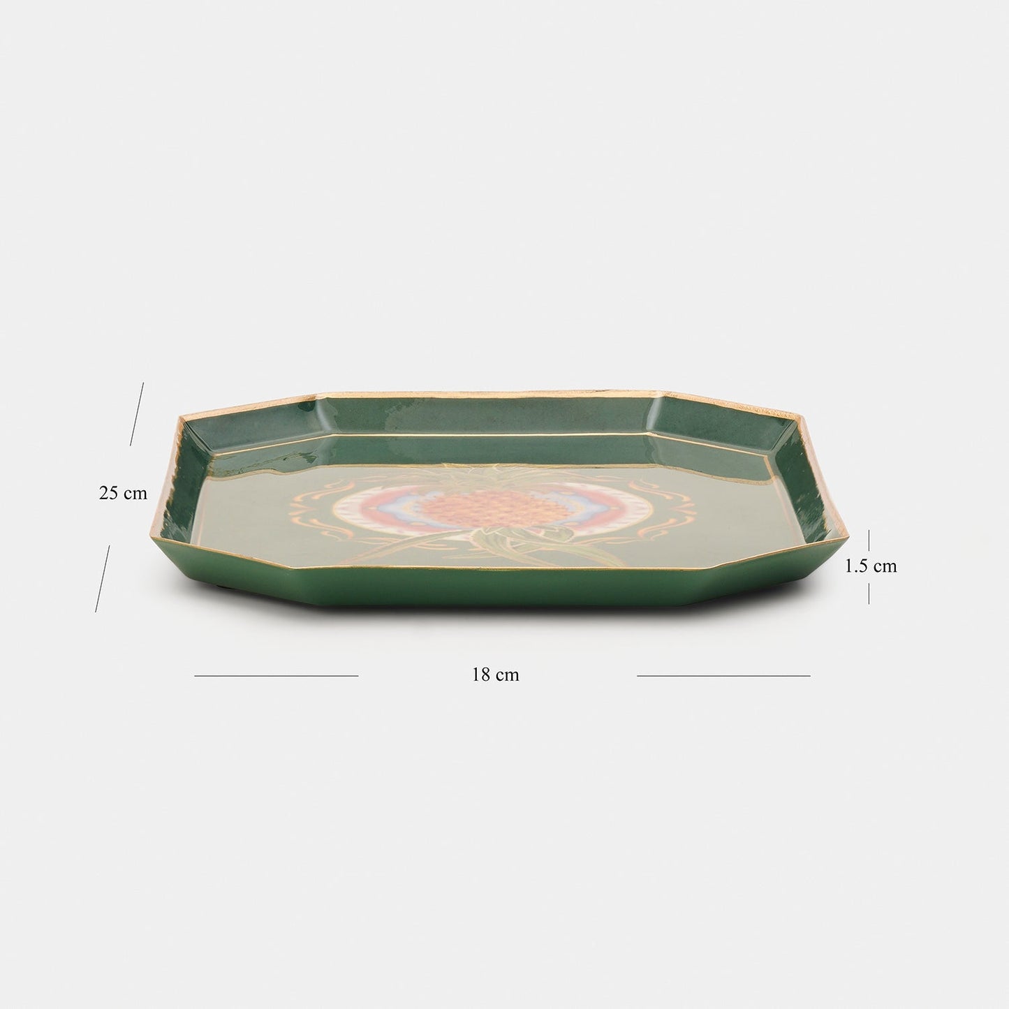 Green Pineapple Motif Platter - Large