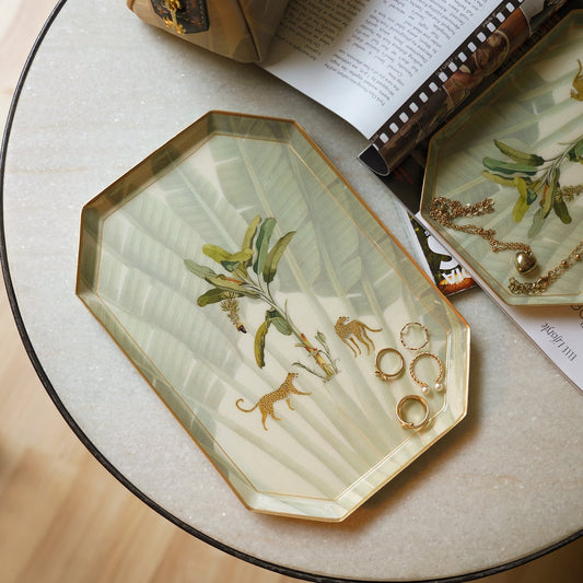 Beige Leopard Print Platter - Large