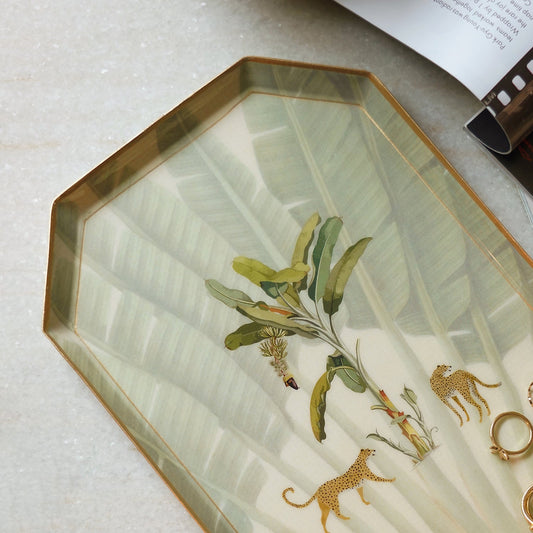 Beige Leopard Print Platter - Large