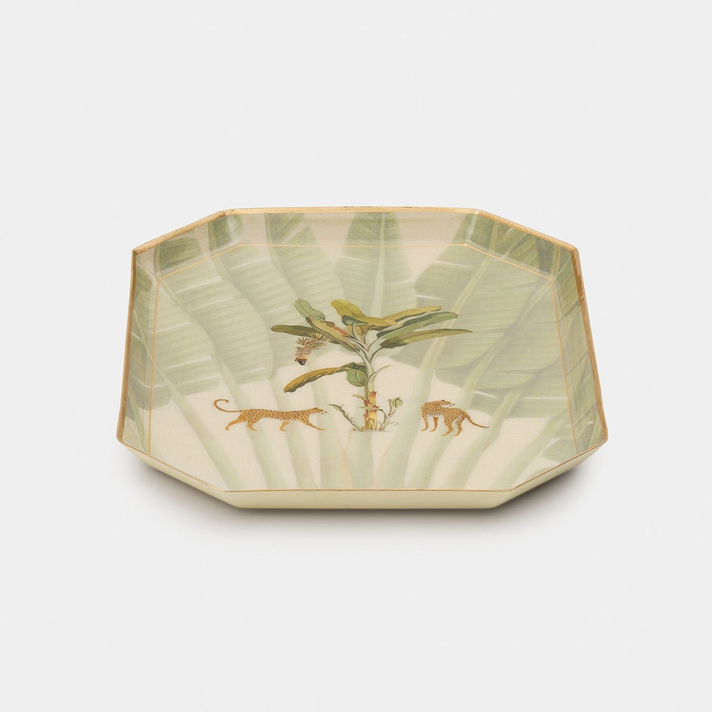 Beige Leopard Print Platter - Large