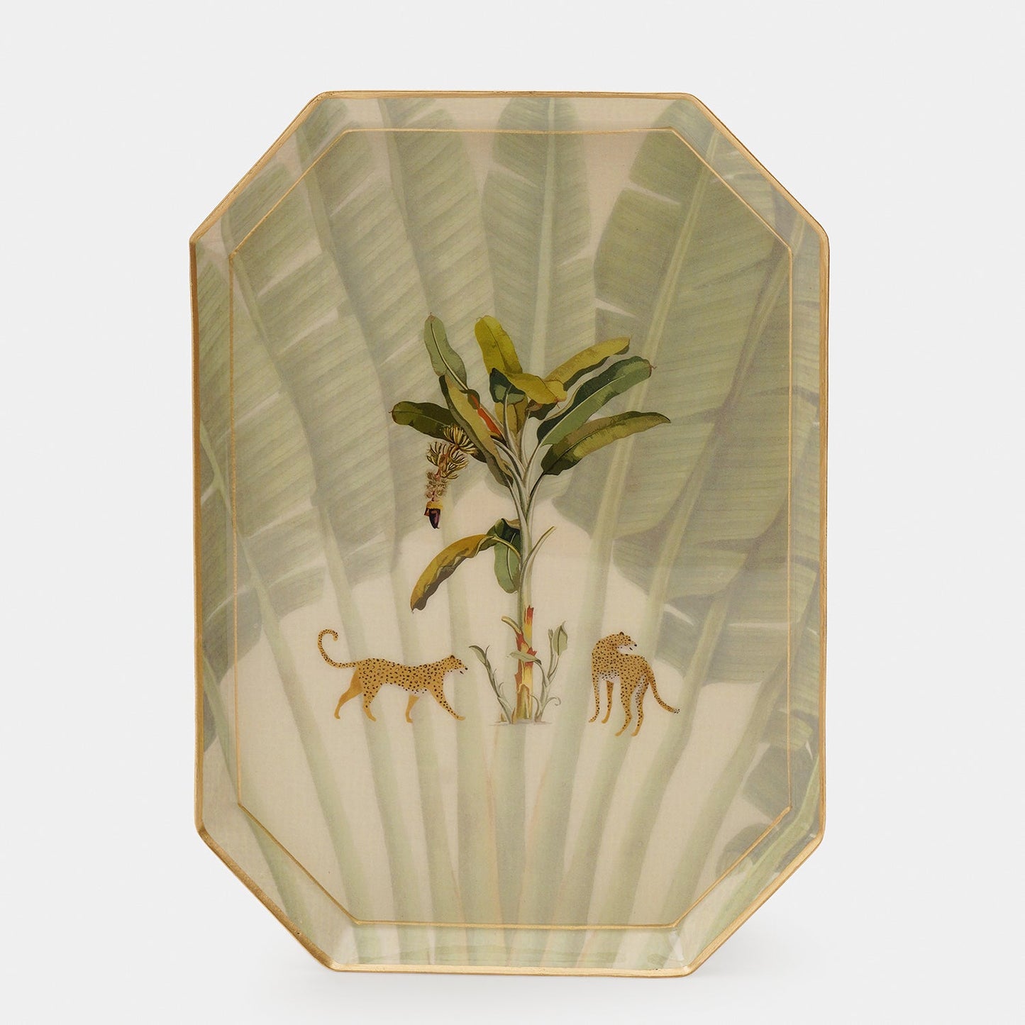 Beige Leopard Print Platter - Large